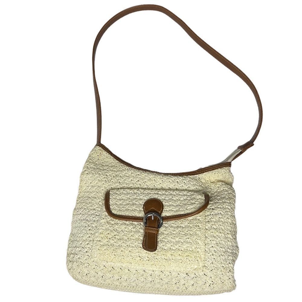 Unbranded Off White  Weaved Knit Hobo Bohemian Naturecore Shoulder Medium Bag